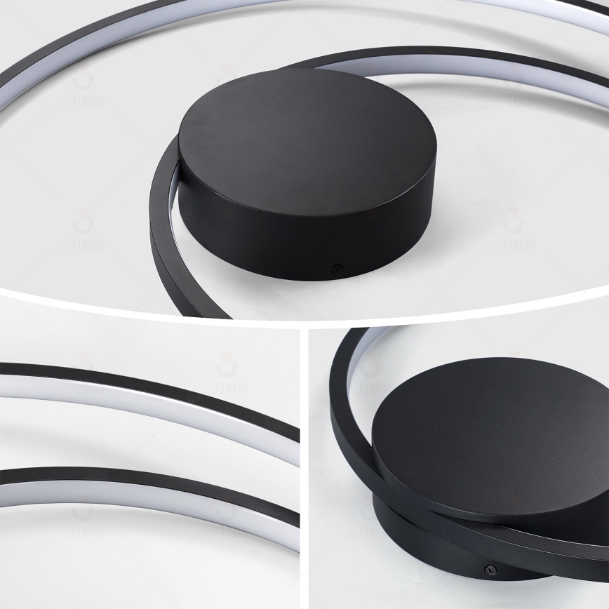 Brilagi - LED aptumšojams griestu gaismeklis TWISTER LED/75W/230V 3000-6000K Ø 70 cm melns + ar tālvadības pulti