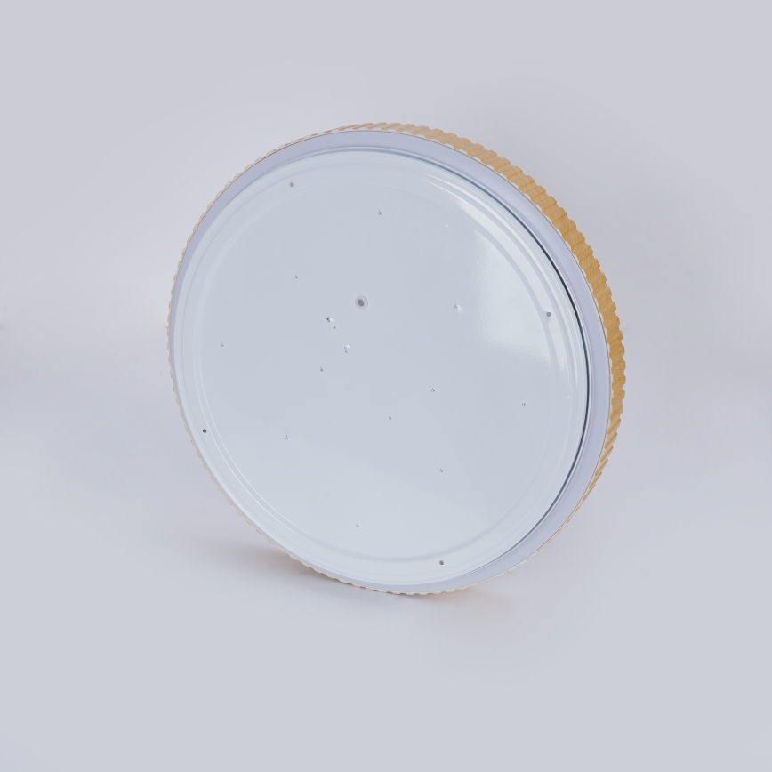 Brilagi - aptumšojama LED griestu lampa CORVO LED/72W/230V 3000-6000K, koka dekors, diametrs 50 cm + tālvadības pults