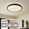 Brilagi - LED dimējama griestu lampa CORVO LED/72W/230V 3000-6000K melna Ø 50 cm + tālvadības pults