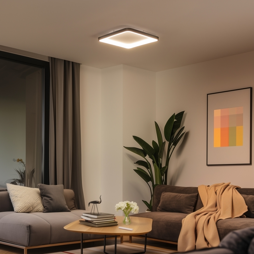 Brilagi - LED gaismeklis ar regulējamu spilgtumu FALCON SLIM LED/50W/230V 3000-6500K 50x50 cm melns + tālvadības pults