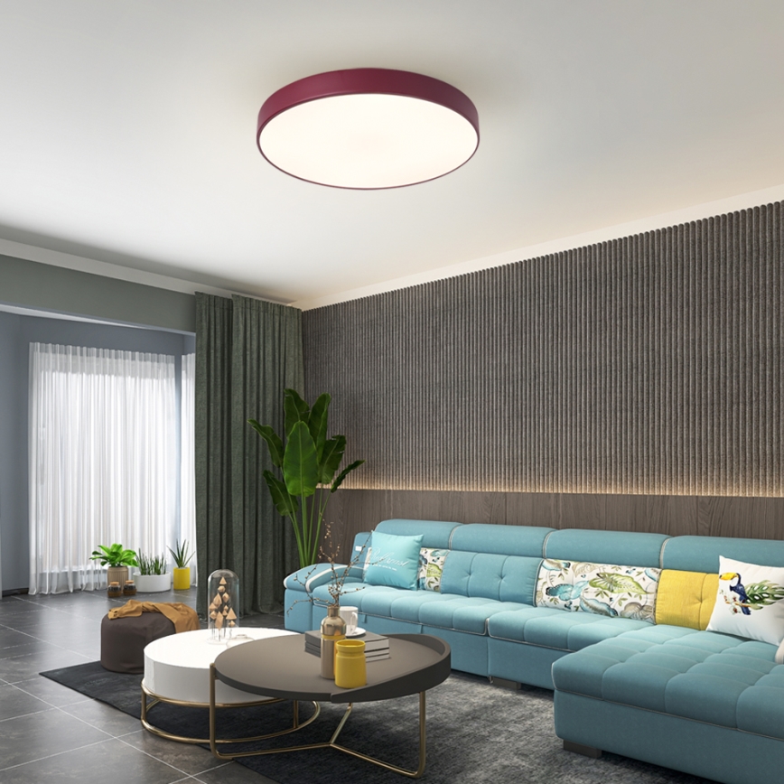 Brilagi - LED dimējama griestu lampa POOL LED/60W/230V 3000-6000K diam. 50 cm burgundsarkans + ar tālvadības pulti