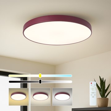 Brilagi - LED dimējama griestu lampa POOL LED/60W/230V 3000-6000K Ø 60 cm burgundijas krāsa + tālvadības pults