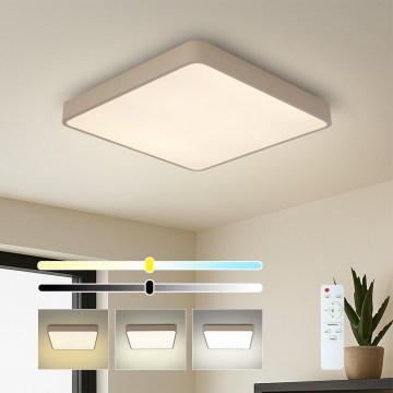BRILAGI - LED dimējama griestu lampa POOL SQUARE LED/36W/230V 3000-6000K 40x40 cm bēša + tālvadības pults