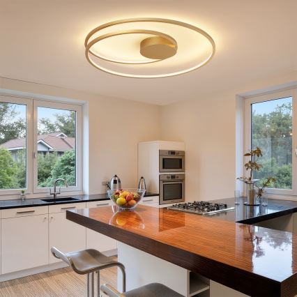 Brilagi - Regulējama LED griestu lampa TWISTER LED/105W/230V 3000-6000K pr. 100 cm zelta + tālvadības pults