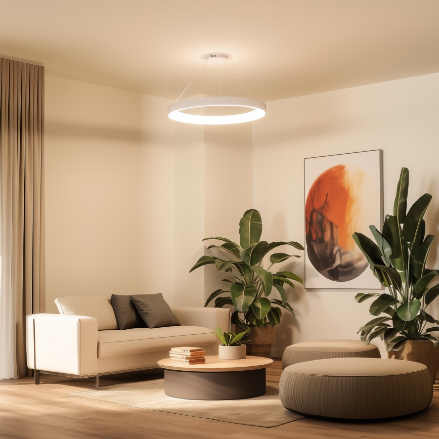 Brilagi - regulējama LED karāma lustra uz troses FALCON II LED/108W/230V 3000-6500K Ø 80 cm balta + tālvadības pults