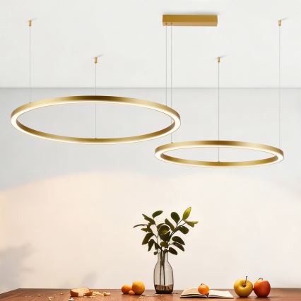 Brilagi - LED lustrs ar regulējamu spilgtumu uz troses PORTOFINO LED/98W/230V 3000-6000K zelta + ar tālvadības pulti