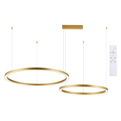 Brilagi - LED lustrs ar regulējamu spilgtumu uz troses PORTOFINO LED/98W/230V 3000-6000K zelta + ar tālvadības pulti