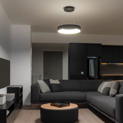 Brilagi - dimmējama LED lustra uz troses FALCON LED/40W/230V 3000-6500K Ø 45 cm melna + tālvadības pults