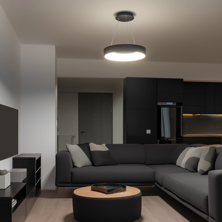 Brilagi - dimmējama LED lustra uz troses FALCON LED/40W/230V 3000-6500K Ø 45 cm melna + tālvadības pults