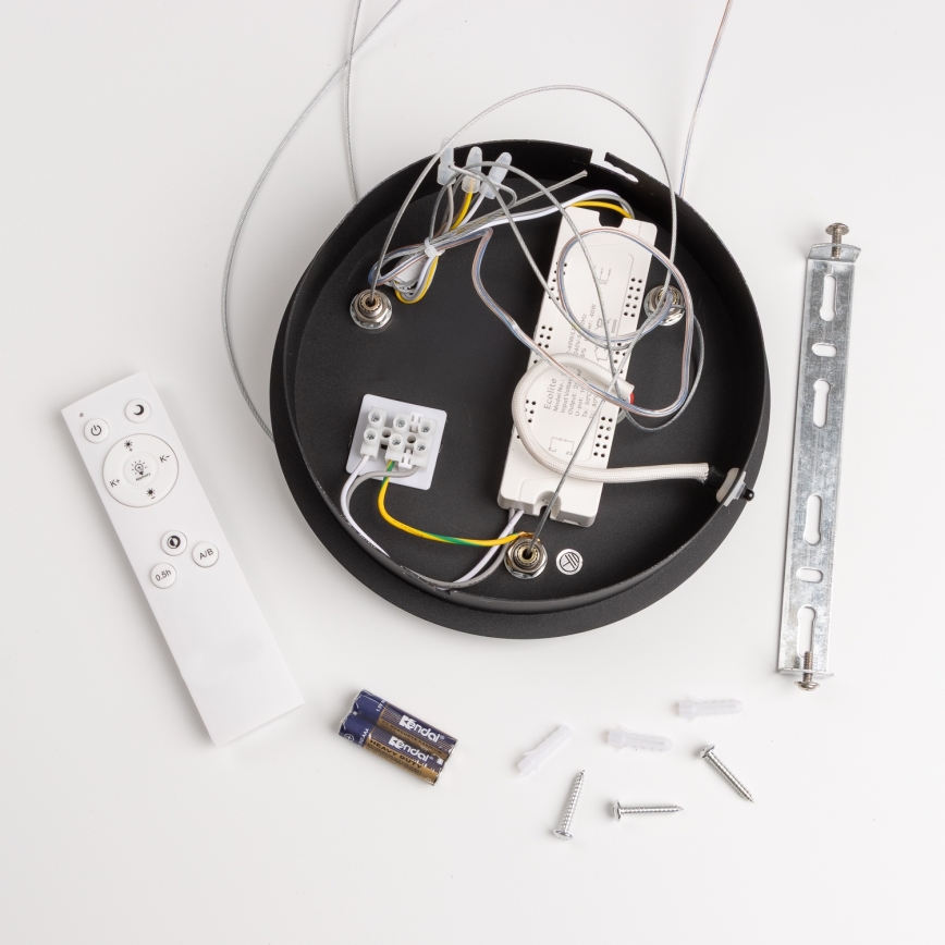 Brilagi - dimmējama LED lustra uz troses FALCON LED/40W/230V 3000-6500K Ø 45 cm melna + tālvadības pults