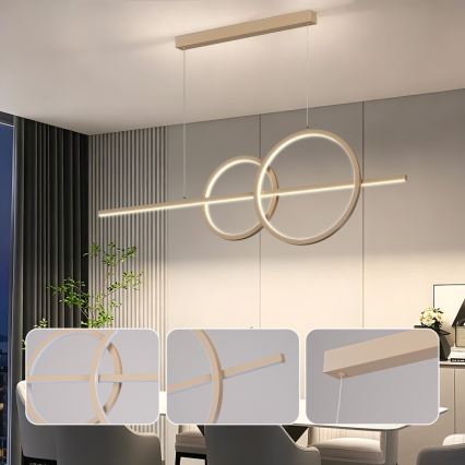 BRILAGI - LED ar regulējamu spilgtumu pakaramais lustrs uz stieples SIGNATURE LED/53W/230V 3000-6000K 120 cm bēšs+ tālvadība