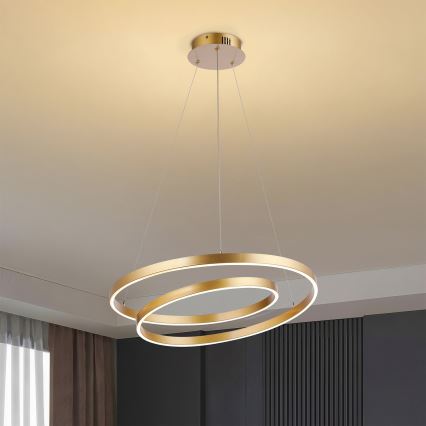 Brilagi - LED dimējama piekaramā lampa TWISTER LED/48W/230V 3000-6000K Ø 50 cm zelta + ar tālvadības pulti