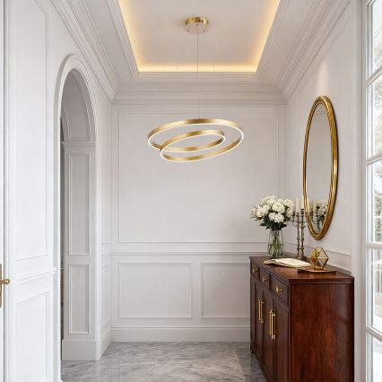 Brilagi - LED dimējama piekaramā lampa TWISTER LED/48W/230V 3000-6000K Ø 50 cm zelta + ar tālvadības pulti