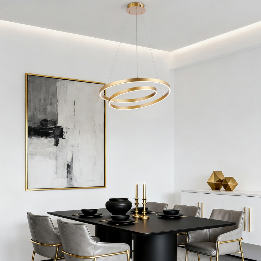 Brilagi - LED dimējama piekaramā lampa TWISTER LED/48W/230V 3000-6000K Ø 50 cm zelta + ar tālvadības pulti