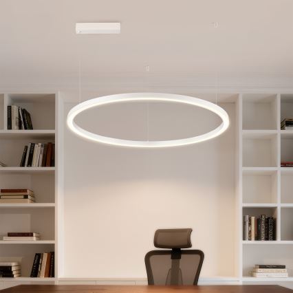 Brilagi - regulējama LED lustra uz troses PORTOFINO LED/60W/230V 3000-6000K Ø 80 cm balta + tālvadības pults