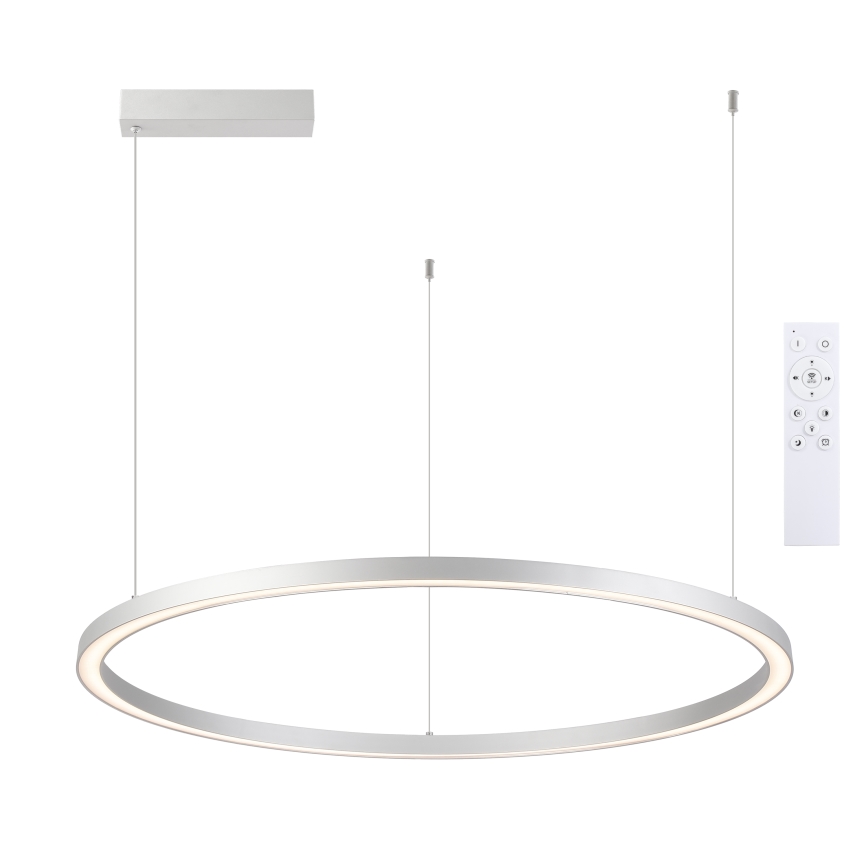 Brilagi - LED regulējama lustra uz troses PORTOFINO LED/98W/230V 3000-6000K sudraba + tālvadības pults