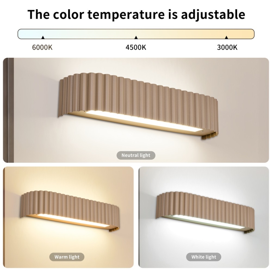 BRILAGI - LED dimējams sienas gaismeklis FALCON MODERN LED/14W/230V 3000-6000K 40 cm bēšs + tālvadība