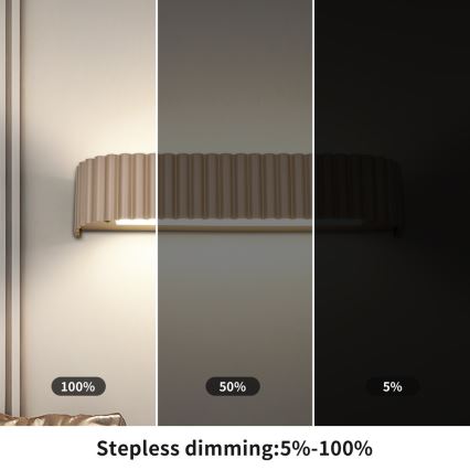 BRILAGI - LED dimējams sienas gaismeklis FALCON MODERN LED/14W/230V 3000-6000K 40 cm bēšs + tālvadība