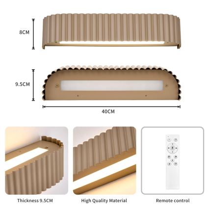 BRILAGI - LED dimējams sienas gaismeklis FALCON MODERN LED/14W/230V 3000-6000K 40 cm bēšs + tālvadība