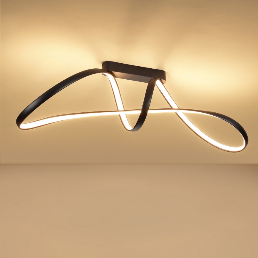 Brilagi - LED ar regulējamu spilgtumu virsmas montējamā griestu lampa TWISTER LED/60W/230V 3000-6000K melna + tālvadības pults