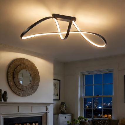 Brilagi - LED ar regulējamu spilgtumu virsmas montējamā griestu lampa TWISTER LED/60W/230V 3000-6000K melna + tālvadības pults