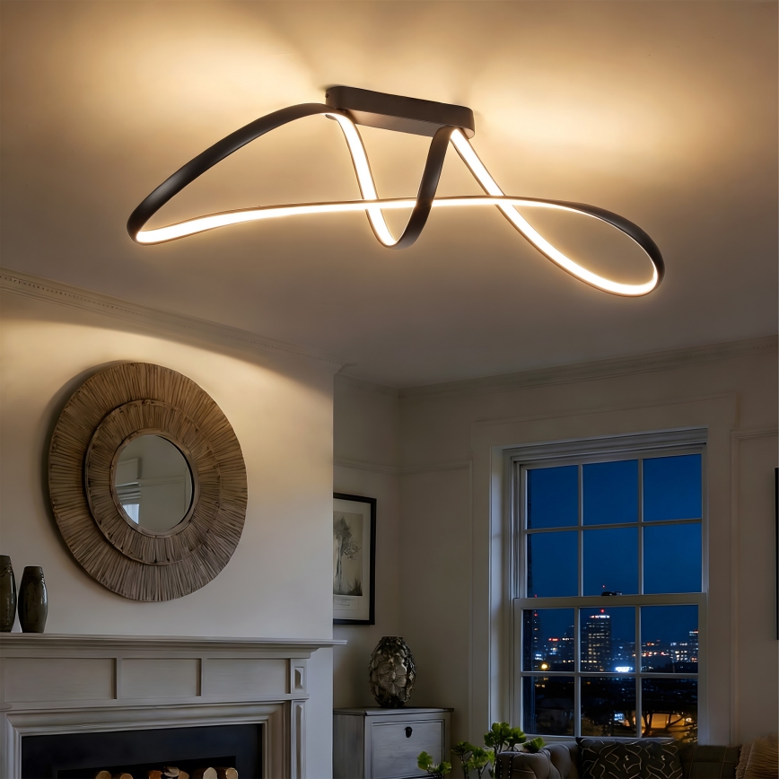 Brilagi - LED ar regulējamu spilgtumu virsmas montējamā griestu lampa TWISTER LED/60W/230V 3000-6000K melna + tālvadības pults