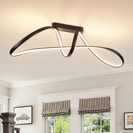 Brilagi - LED ar regulējamu spilgtumu virsmas montējamā griestu lampa TWISTER LED/60W/230V 3000-6000K melna + tālvadības pults