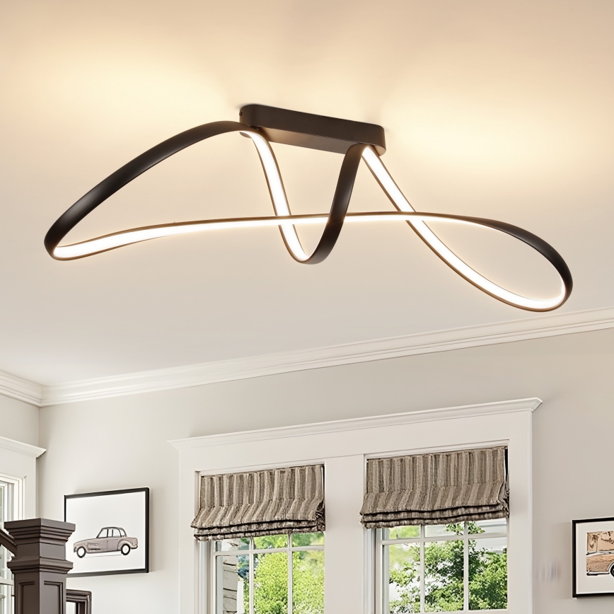 Brilagi - LED ar regulējamu spilgtumu virsmas montējamā griestu lampa TWISTER LED/60W/230V 3000-6000K melna + tālvadības pults