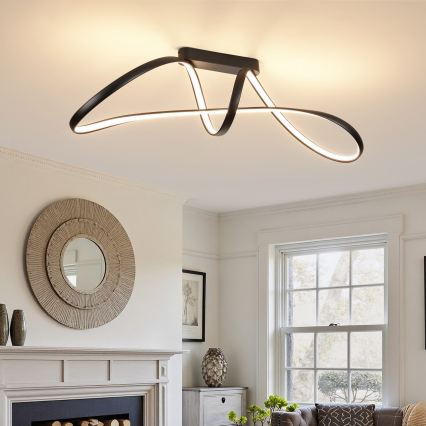 Brilagi - LED ar regulējamu spilgtumu virsmas montējamā griestu lampa TWISTER LED/60W/230V 3000-6000K melna + tālvadības pults