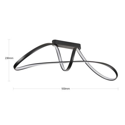 Brilagi - LED ar regulējamu spilgtumu virsmas montējamā griestu lampa TWISTER LED/60W/230V 3000-6000K melna + tālvadības pults