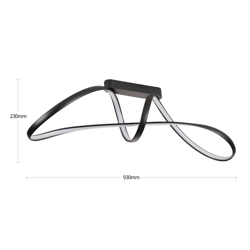 Brilagi - LED ar regulējamu spilgtumu virsmas montējamā griestu lampa TWISTER LED/60W/230V 3000-6000K melna + tālvadības pults