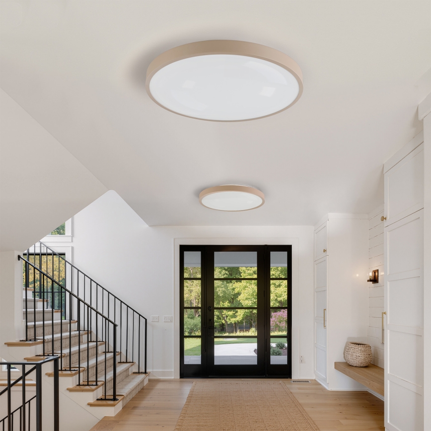 Brilagi - Dimmējama LED griestu lampa GLASS POOL DOUBLE LED/80W/230V 3000-6000K 60 cm bēša + tālvadības pults