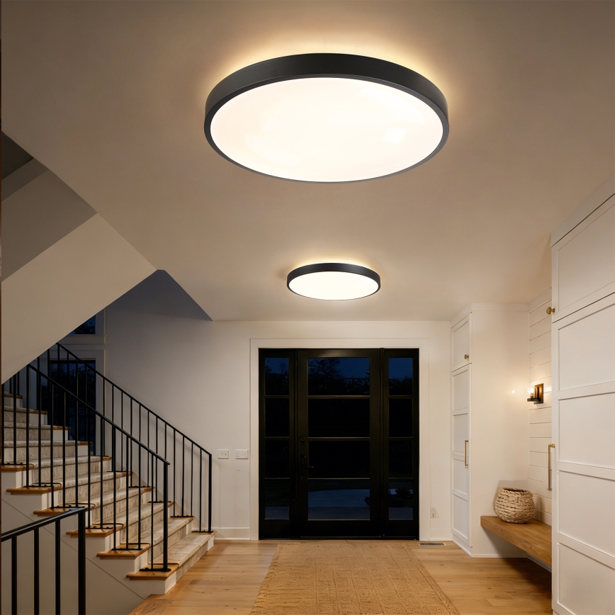 Brilagi - Regulējams LED griestu gaismeklis GLASS POOL DOUBLE LED/80W/230V 3000-6000K 60 cm melns + tālvadības pults