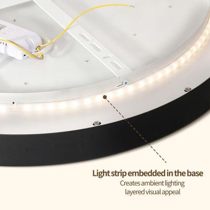 Brilagi - Regulējams LED griestu gaismeklis GLASS POOL DOUBLE LED/80W/230V 3000-6000K 60 cm melns + tālvadības pults