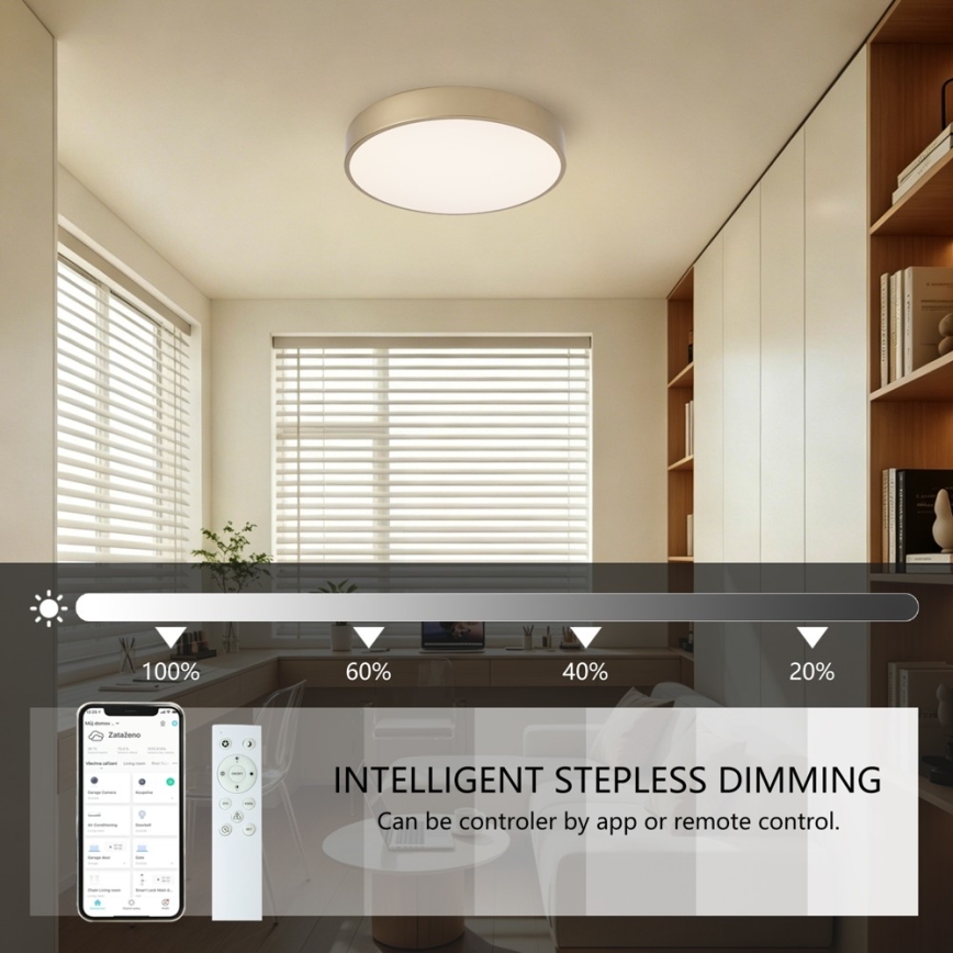 BRILAGI - LED dimējams griestu gaismeklis POOL SMART LED/48W/230V 3000-6000K Ø 40 cm Wi-Fi Tuya zelta + tālvadības pults