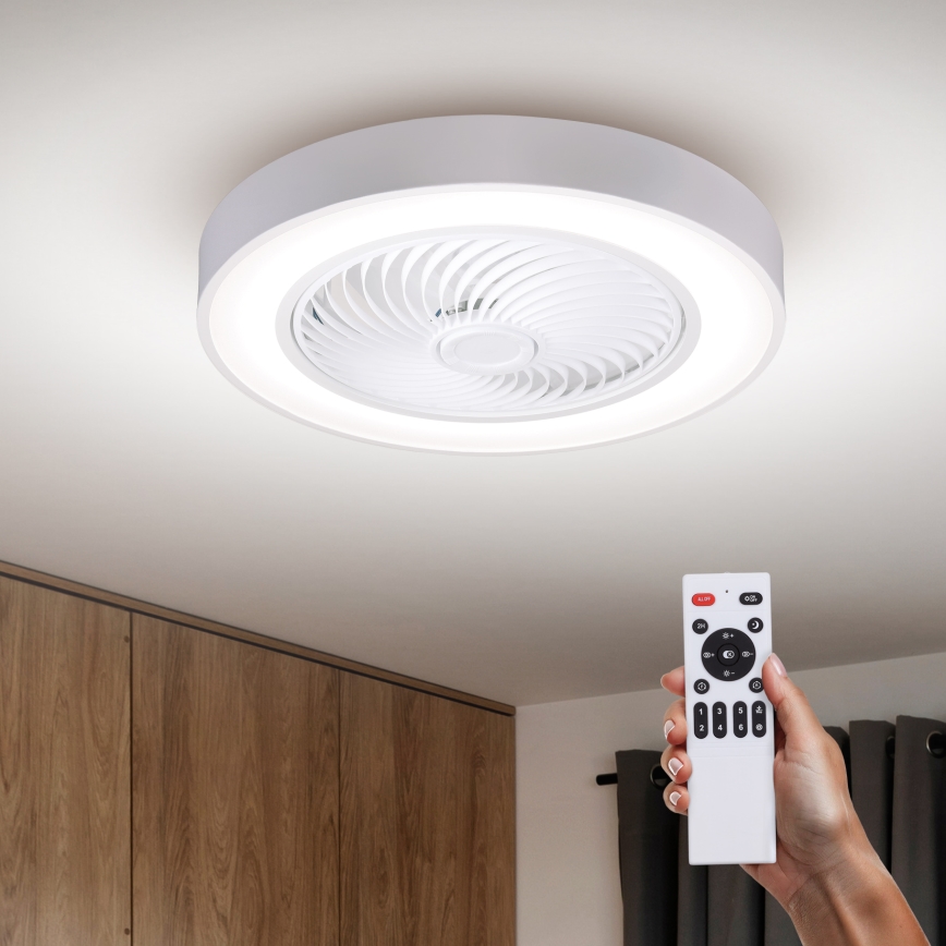 Brilagi - LED griestu gaismeklis ar regulējamu spilgtumu un ventilatoru LED/30W/230V 3000-6500K Ø 50 cm balts + tālvadības pults