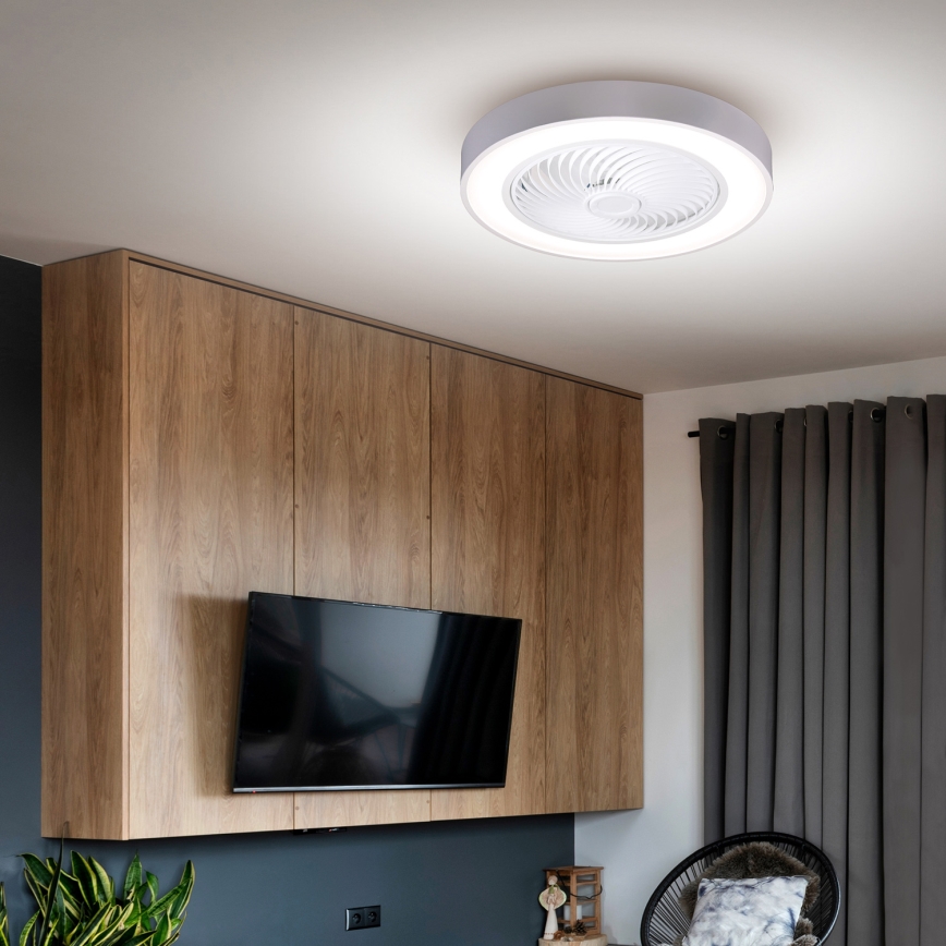 Brilagi - LED griestu gaismeklis ar regulējamu spilgtumu un ventilatoru LED/30W/230V 3000-6500K Ø 50 cm balts + tālvadības pults