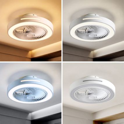 Brilagi - regulējams LED griestu gaismeklis ar ventilatoru LED/38W/230V 3000-6500K 3000-6500K diam. 46 cm balts + tālvadības pults