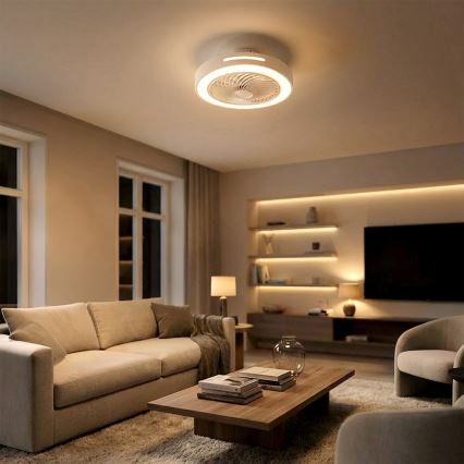 Brilagi - regulējams LED griestu gaismeklis ar ventilatoru LED/38W/230V 3000-6500K 3000-6500K diam. 46 cm balts + tālvadības pults