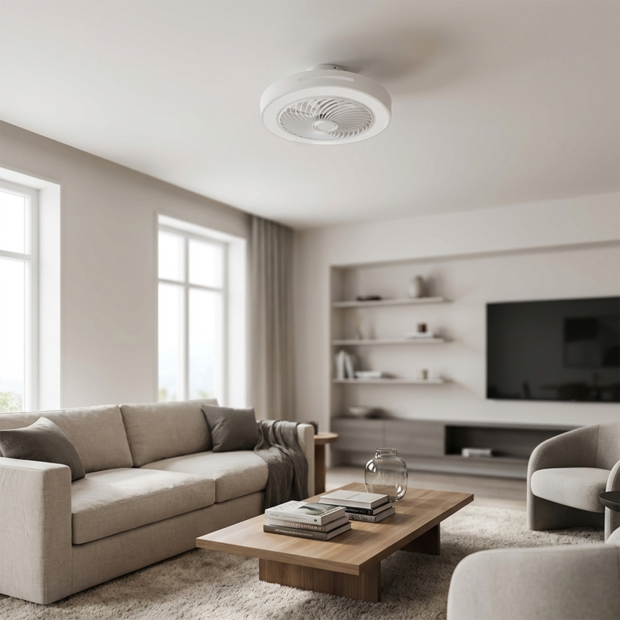 Brilagi - regulējams LED griestu gaismeklis ar ventilatoru LED/38W/230V 3000-6500K 3000-6500K diam. 46 cm balts + tālvadības pults