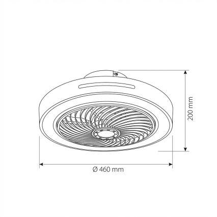 Brilagi - regulējams LED griestu gaismeklis ar ventilatoru LED/38W/230V 3000-6500K 3000-6500K diam. 46 cm balts + tālvadības pults
