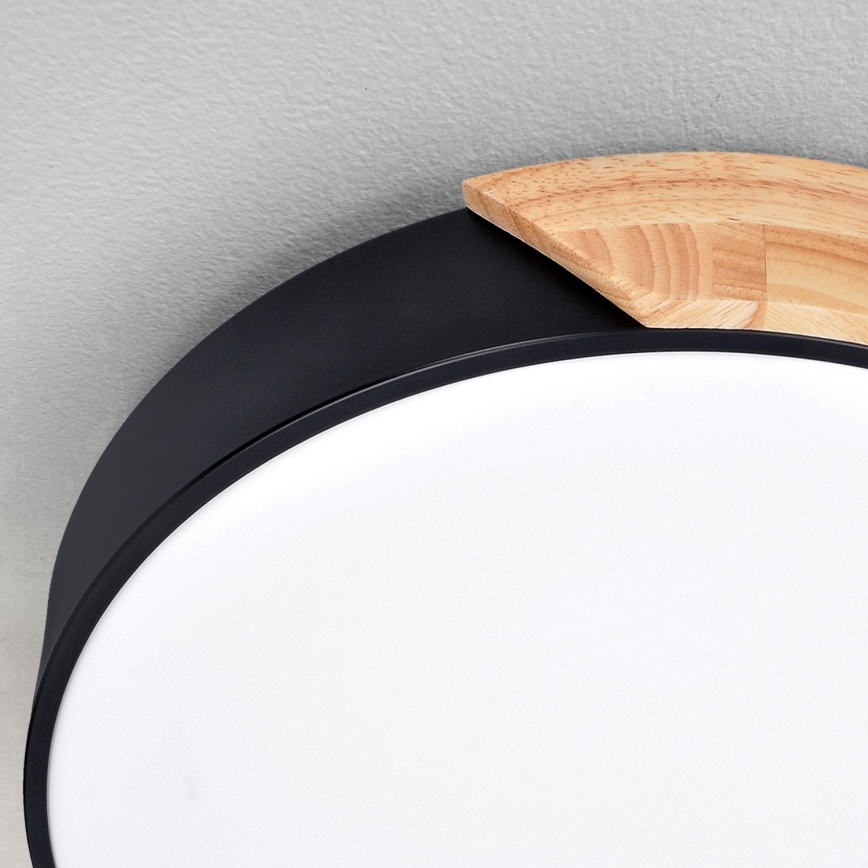 Brilagi - LED Dimējams griestu gaismeklis PILANA LED/60W/230V ozola/melna Ø 58,5 cm + ar tālvadības pulti