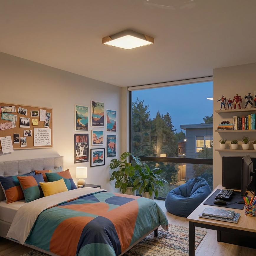 BRILAGI - Regulējama LED griestu lampa PILANA SQUARE LED/48W/230V 3000-6500K ozols/bēšs 42x42 cm + tālvadības pults