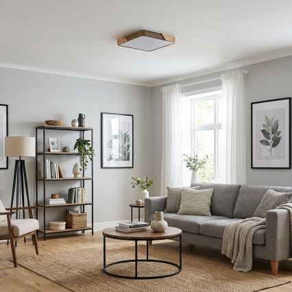 BRILAGI - Regulējama LED griestu lampa PILANA SQUARE LED/48W/230V 3000-6500K ozols/bēšs 42x42 cm + tālvadības pults