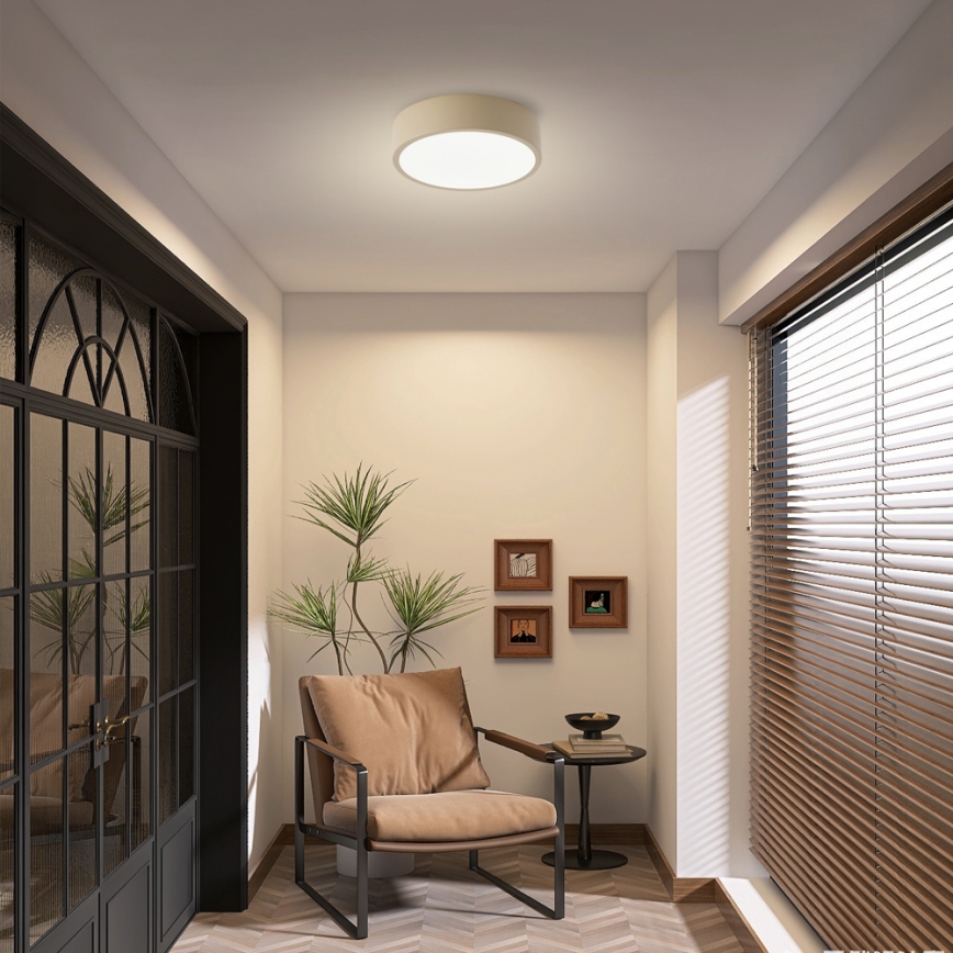 Brilagi - LED dimmējams griestu gaismeklis POOL LED/18W/230V 3000-6000K 20 cm bēšs + ar tālvadības pulti