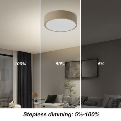Brilagi - LED dimmējams griestu gaismeklis POOL LED/18W/230V 3000-6000K 20 cm bēšs + ar tālvadības pulti