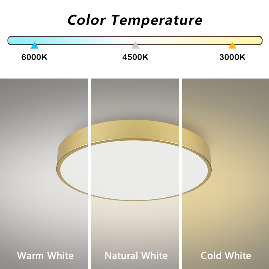 Brilagi - LED dimmējams griestu gaismeklis POOL LED/60W/230V 3000-6000K Ø 60 cm zelta + tālvadības pults