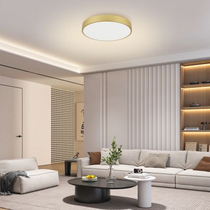 Brilagi - LED dimmējams griestu gaismeklis POOL LED/60W/230V 3000-6000K Ø 60 cm zelta + tālvadības pults