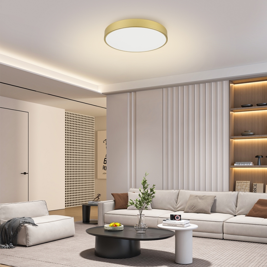 Brilagi - LED dimmējams griestu gaismeklis POOL LED/60W/230V 3000-6000K Ø 60 cm zelta + tālvadības pults