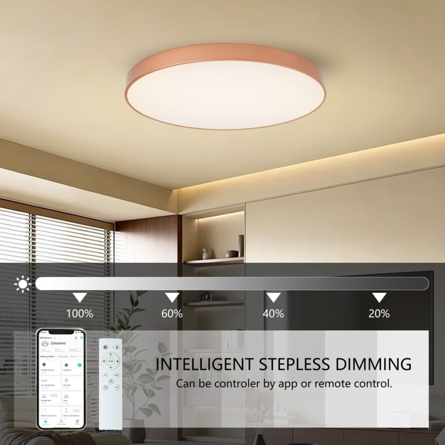 BRILAGI - Aptumšojama LED griestu lampa POOL SMART LED/100W/230V 3000-6000K pr. 80 cm Wi-Fi Tuya vara krāsā + ar tālvadības pulti